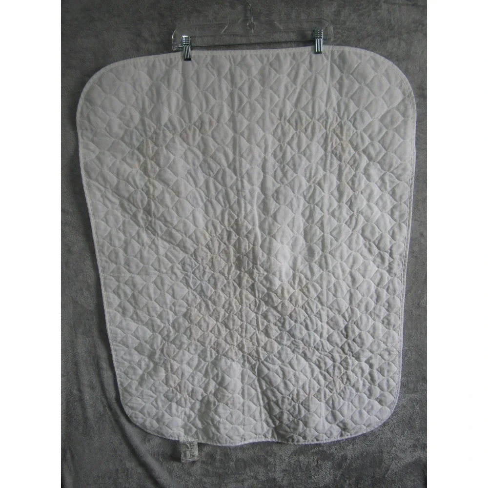 Vintage‎ Quilted Baby Blanket Now I Lay Me Down To Sleep Teddy Bear Angel White